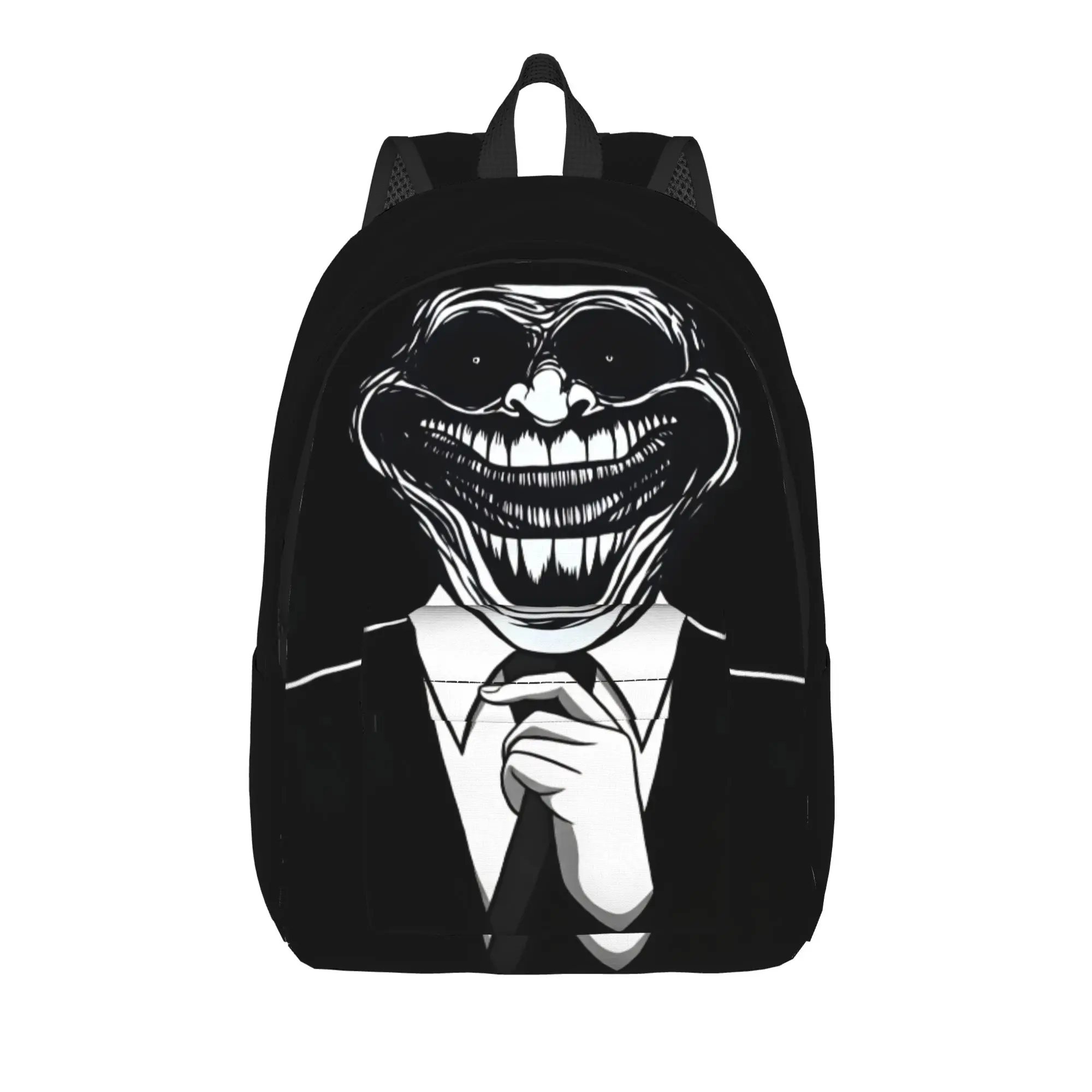 Trollface Funny Backpack  Outdoor Style Backpacks Unisex Design Large School Bags Kawaii Rucksack