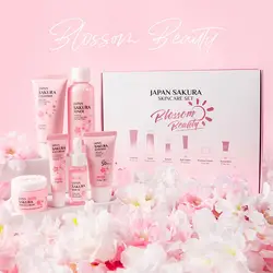 5/6pcs/set Japan Sakura Skin Care Set Serum Rejuvenating Cream Glowing Moisturizer Fade Blemishes