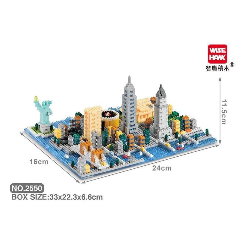Cidade nova york londres vista de rua bloco de construção arquitetura américa inglaterra modelo tijolos diamante kits brinquedos presentes 2550 2551