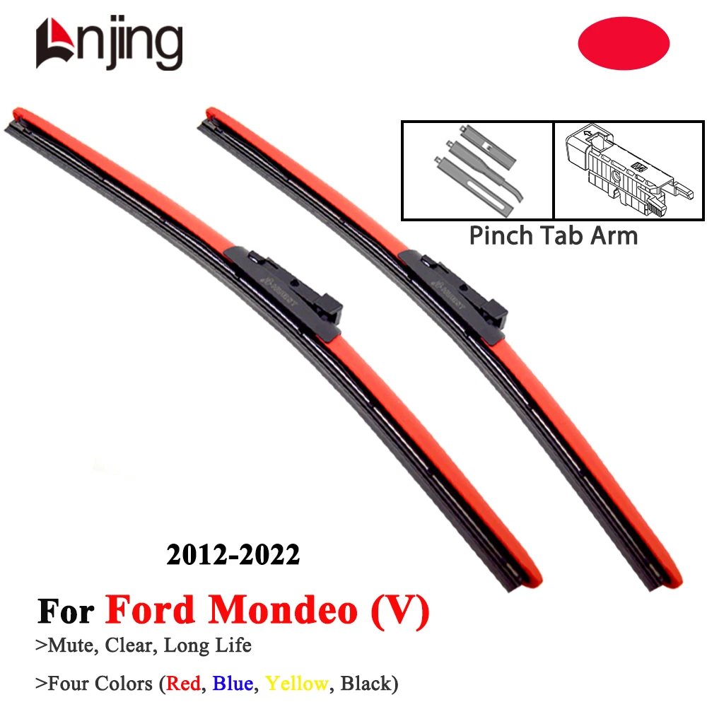 LNJING Colorful Wiper Blades For Ford Mondeo Turnier MK5 Fusion 2012 2014 2016 2017 2018 2020 2021 2022 Car Exterior Accessories