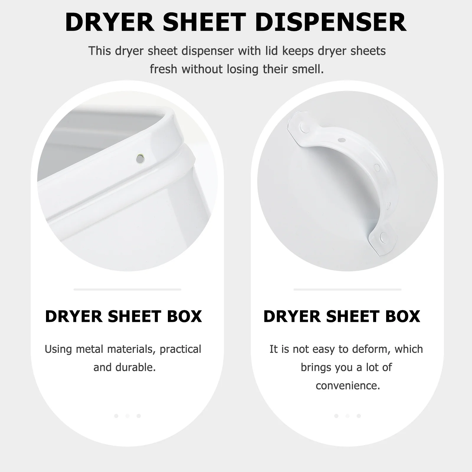

Sturdy Metal Dryer Sheet Storage Box Keeps Sheets Fresh and Organized Ideal for Laundry Room and Home Decoration
