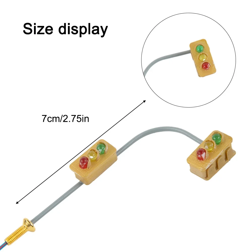 2pcs Traffic Lights HO OO Crossing Walk Model Train Led Street Signals For Diy Sand Table Crossing Street Construction Model