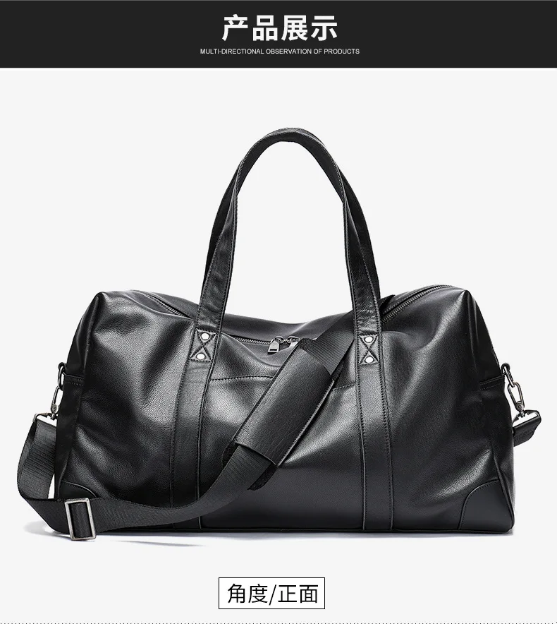 Large Capacity Men Women Travel Bags Fashion Real Cow Leather Shoulder Bag Casual Short Trip Sports Package Hand Luggage Bag