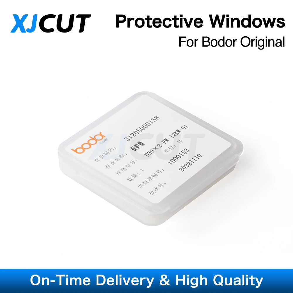 XJCUT 10 pz/lotto Bodor Original Protective Windows 27.9x4.1 30x5 37x7 lente Laser a fibra per testa di taglio Laser a fibra Bodor