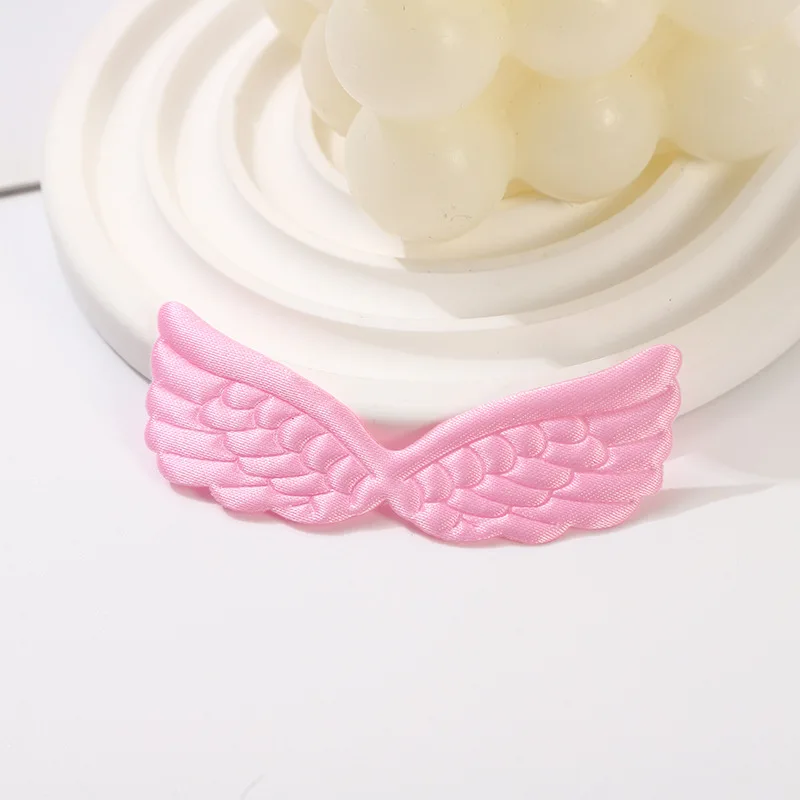 80 Stück 6,5*2CM Satin-Engelsflügel-Applikationen zum Aufnähen für DIY Haarspangen-Zubehör, Stofftaschen, Geschenkverpackungen, Dekoration – Detail 5