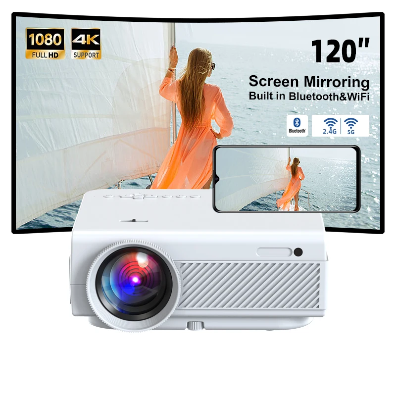 

POWERFUL Projector 4k HD1080P High Brighter With Wifi Beamer FHD LED Home Office Theater Video Proyector 4K Portable Projector