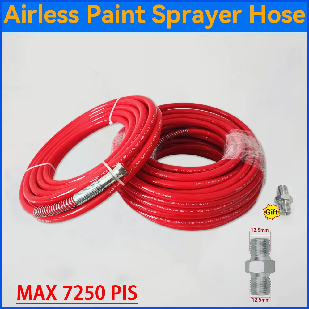 

1/4" Connecting High Pressure Spray Hose BSP 7250PSI Airless Paint Sprayer Spare Part Paint Sprayer Hose , for Sprayer Gun Pipe