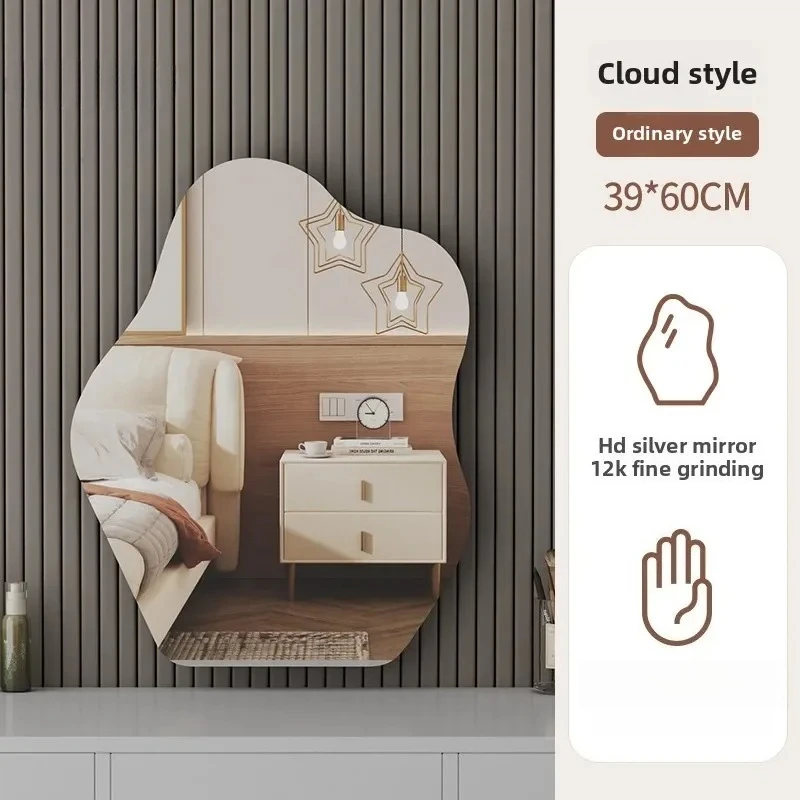 Minimalist Irregular LED Mirror for Home Wall Bathroom Decorative Aesthetic Mirrors Funky Bedroom Nordic Makeup Mirror
