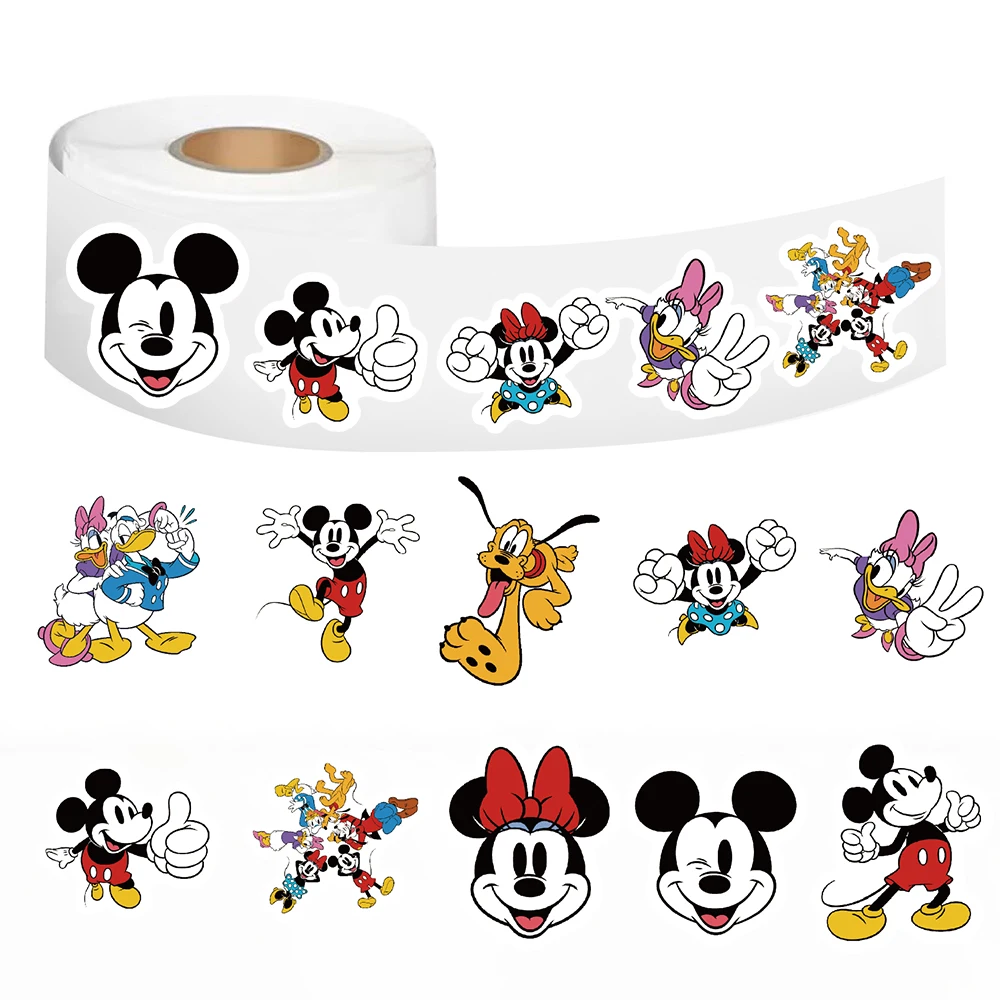 500PCS Mickey Alien Scroll Roll Sticker Y2k Fashion Stationery DIY Notebook Pikachu Cafe Phone Pikachu Home Decorations Stickers
