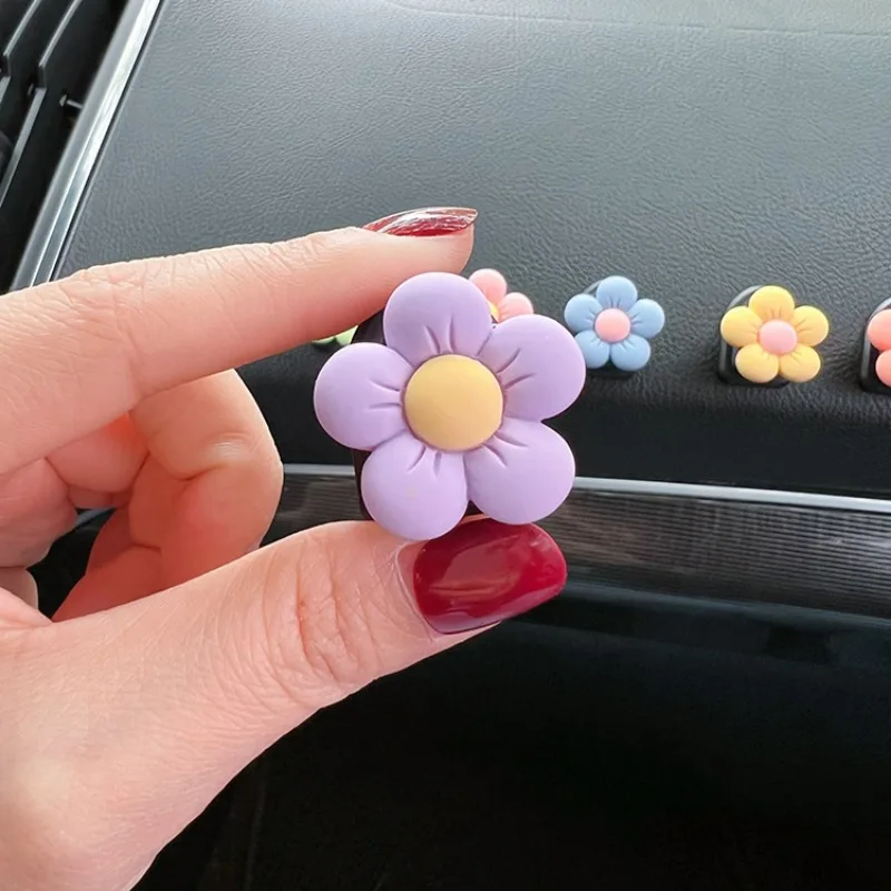 Śliczny kwiatowy klips do perfum Dekoracja wylotu powietrza do samochodu Aromaterapia Odświeżacz powietrza Kolorowa ozdoba Flora Akcesoria do wnętrz samochodowych — zdjęcie 6