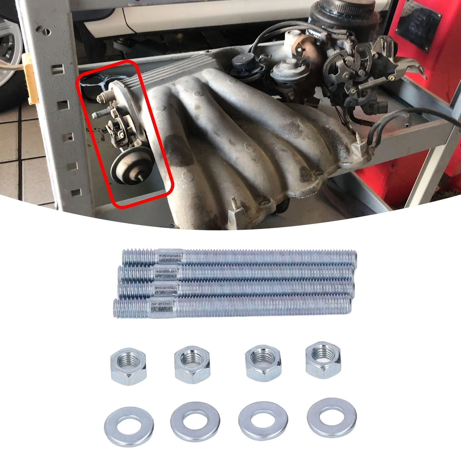 مجموعة ترصيع المكربن 3.5 بوصة مجموعة أدوات تركيب الكربوهيدرات المعدنية مع فواصل لمشعب السحب لخيوط 5/16 بوصة #3