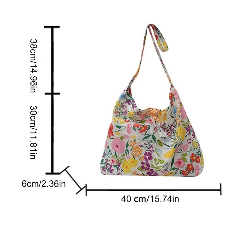 المرأة غير الرسمية طباعة الأزهار الكبرى حقيبة كبيرة من السعة كبيرة الكتف