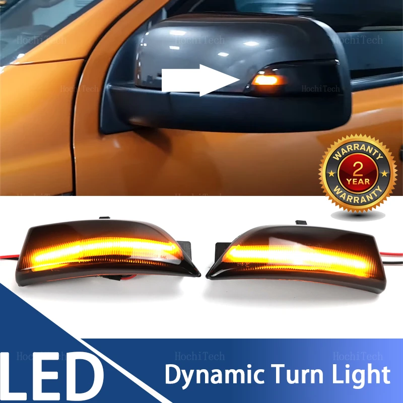 

2 шт., мигалка для бокового зеркала автомобиля, светодиодный динамический указатель поворота для Ford Everest 2015-2019 Ranger T6 Raptor Wildtrak