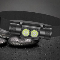 H02 Dual LED Headlamp 5-Mode Battery indicator Powerful Headlight Rechargeable 18650 Head Torch for Camping Hunting