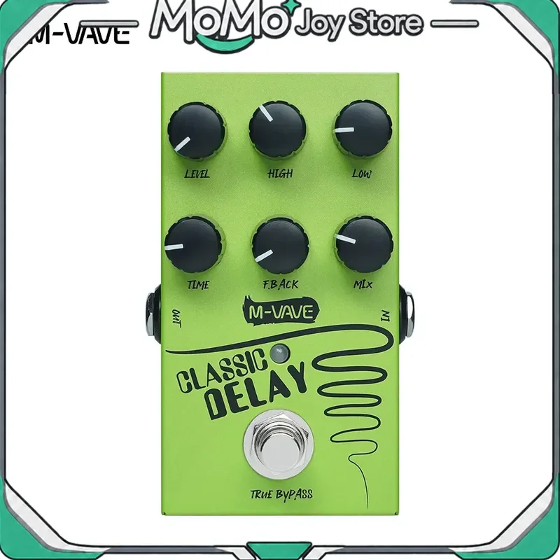 M-Vave Classic Delay Guitar Bass Pedal, True Bypass Design, Max 600ms Delay Time, Single Block Effects For Instrument