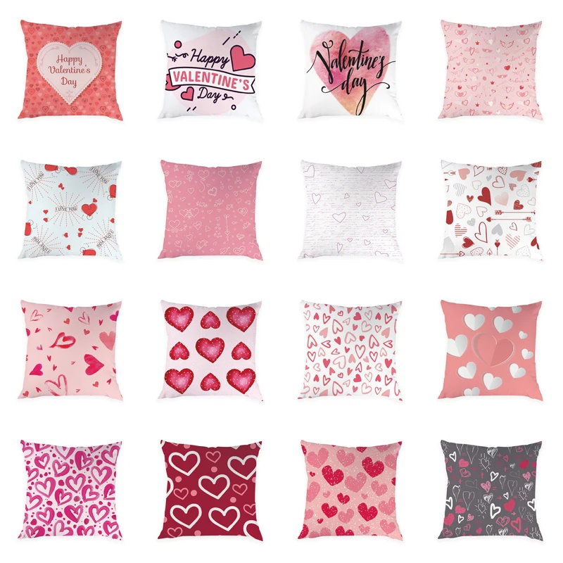 

Home decoration pink love printed pillow pillow cushion cover is suitable for bedroom living room funda de almohada