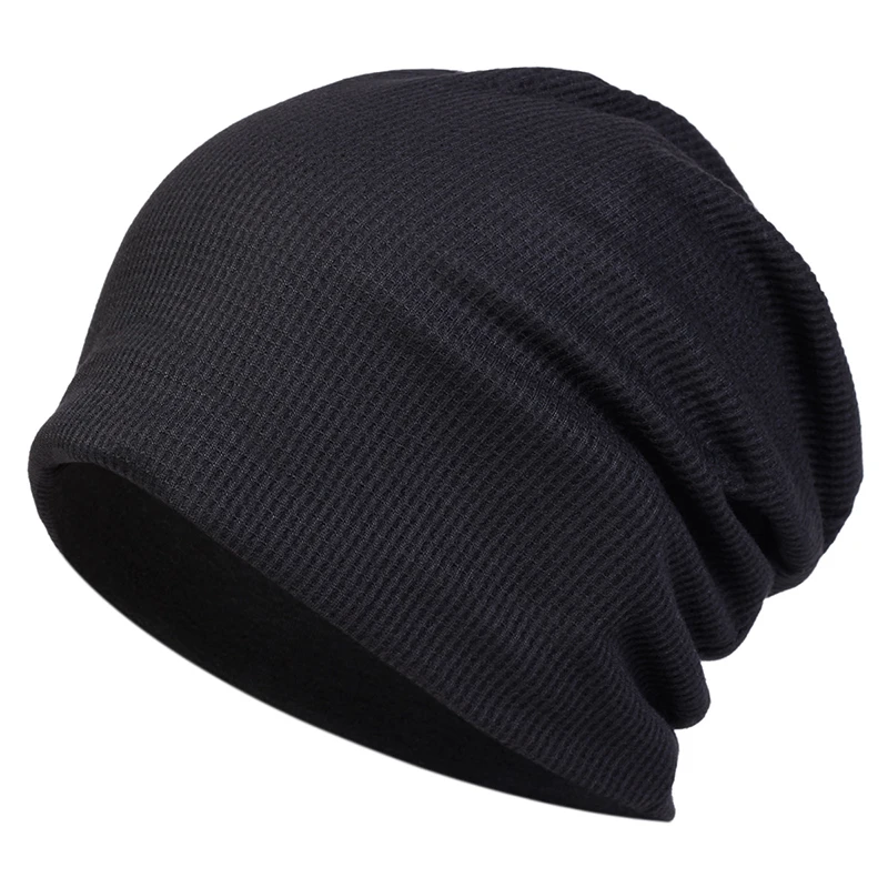 Winter  Waffle Top Hat Confinement Hat Pile Pile Long Tube Hat Sleeping Hat