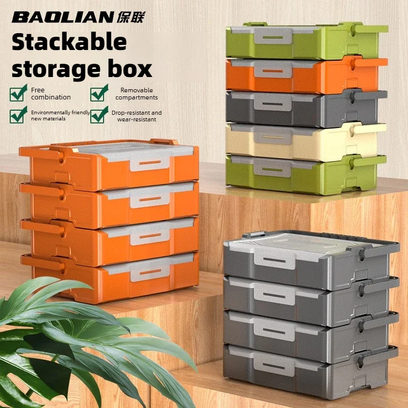 BAOLIAN Combined Parts Storage Multi-grid Screw Placement Plastic Small Box  Electronic Component Storage Case Garage Organizer