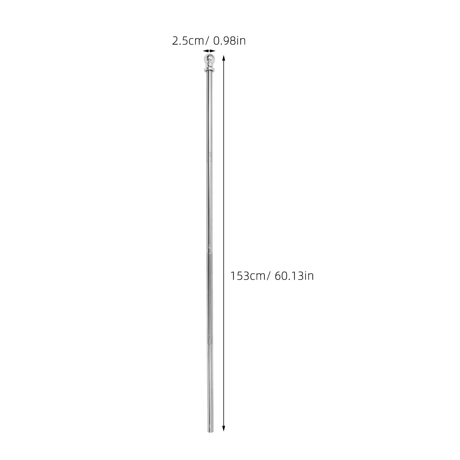 4-Section Wall Mounted Flagpole Kit 153Cm Stainless Steel Anti-Tangle Rotating Flag Pole for Outdoor Patio Porch