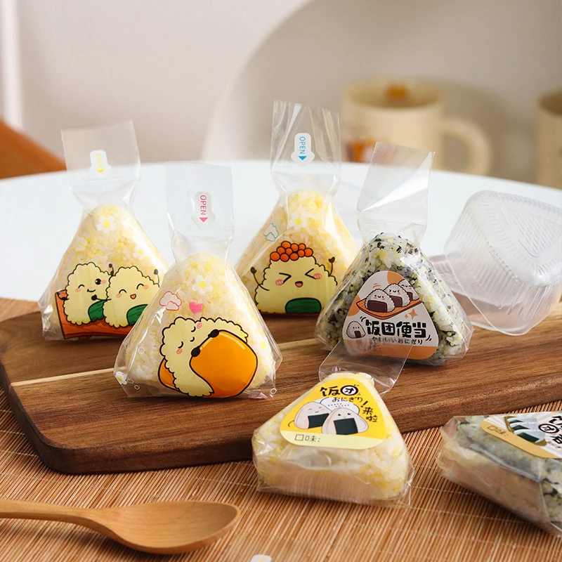50PCS Cartoon Penguin Triangle Rice Ball Packing Bags Seaweed Sushi Bag Sushi Bento Accessories Rice Ball Sushi Bag