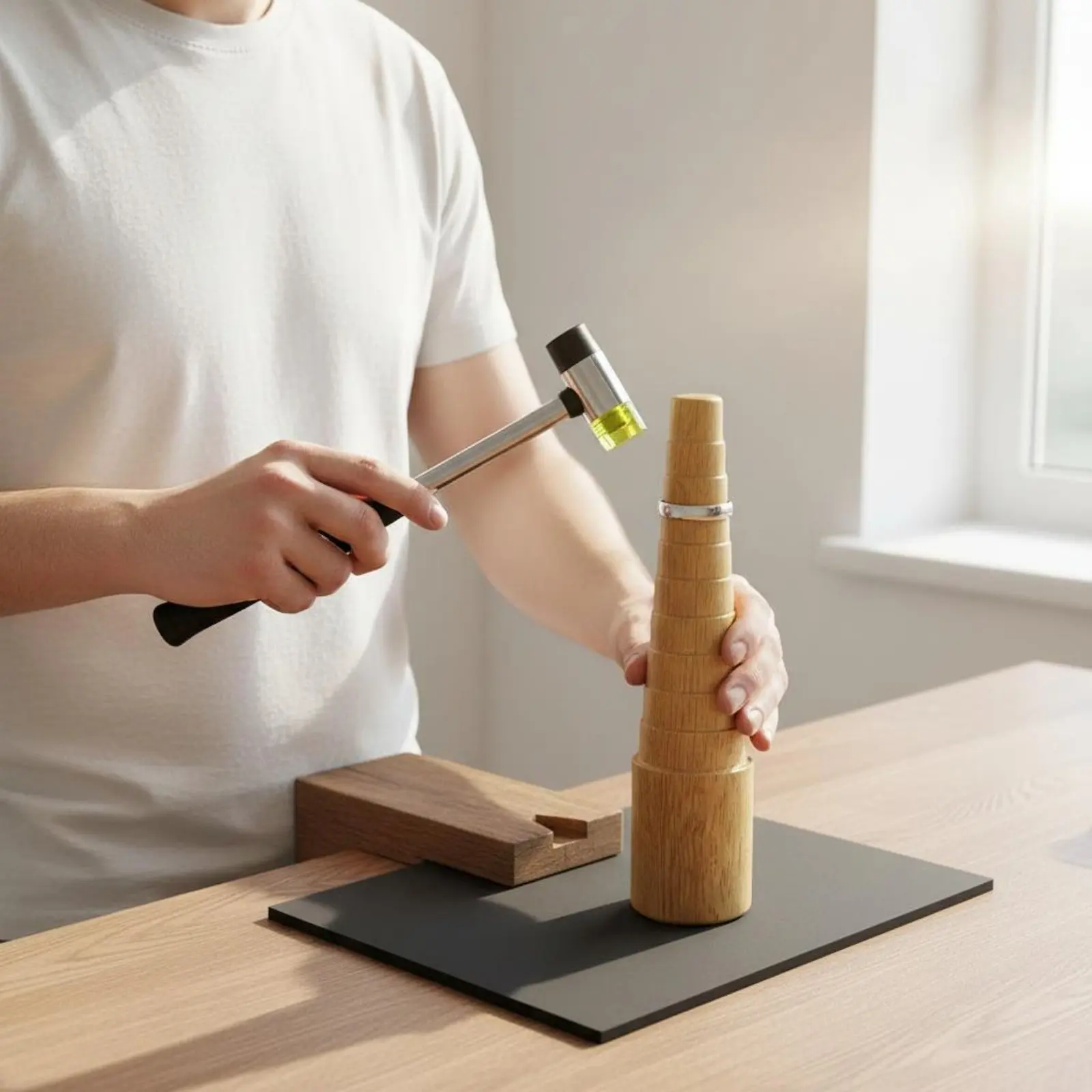 

Goldsmithing Tool Versatile Silversmithing Tool Wooden Band Shaping Tool Sleek Surface Wooden Band Stick Lightweight for Studio
