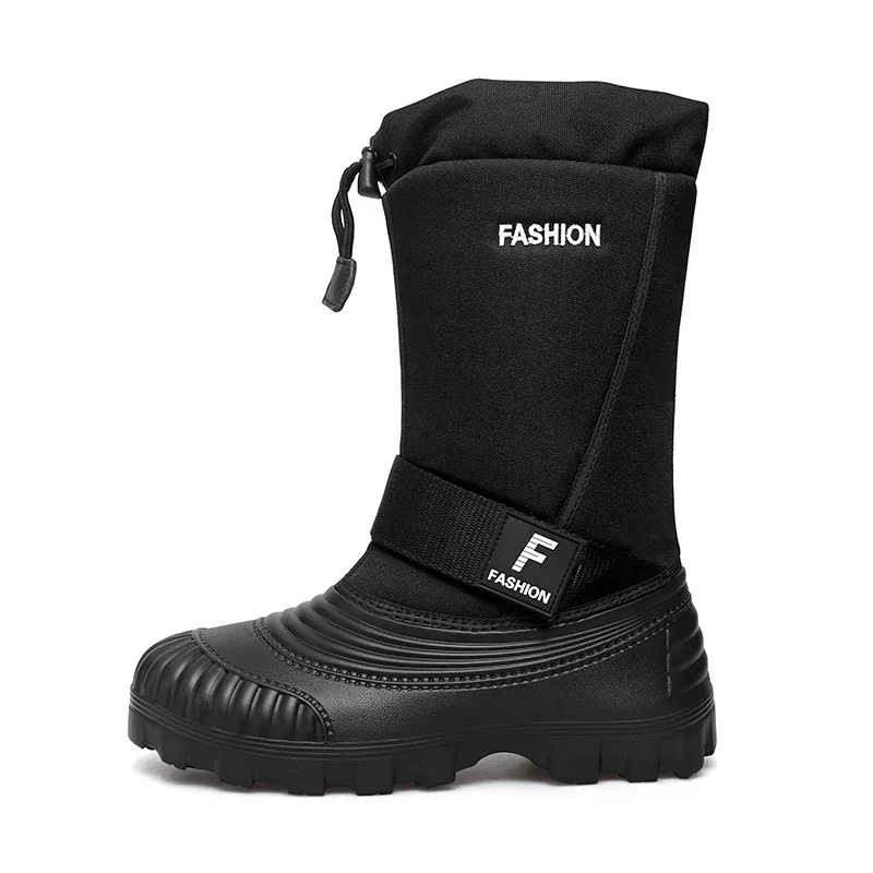 Winter Men Snow Boots Platform Waterproof Non-slip Warm Cotton Work Boots Outdoor Male Mid-calf Fishing Ski Boots