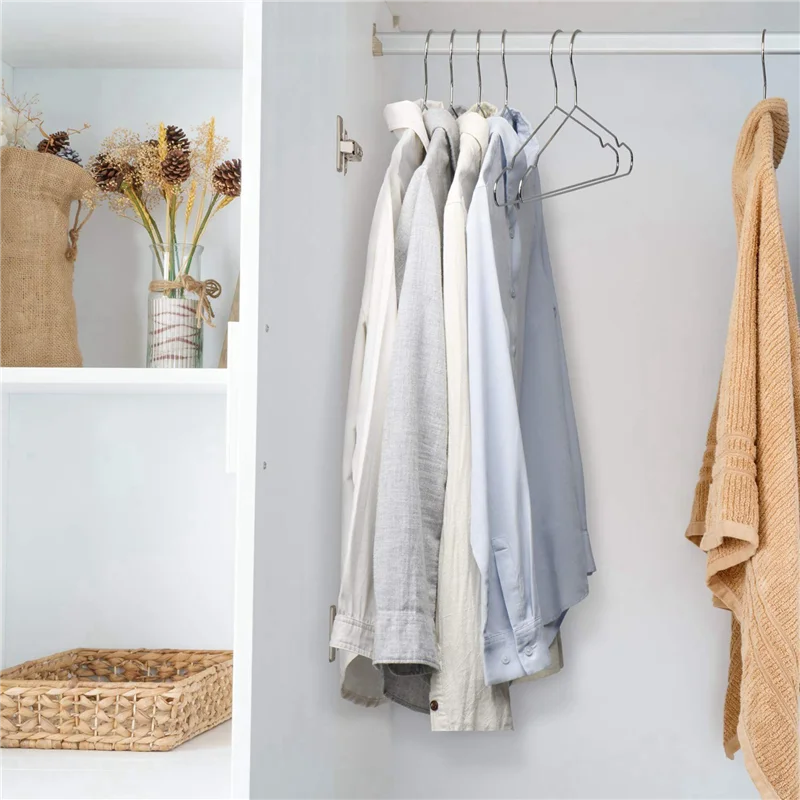 

Hangers Stainless Steel 40 Cm 100Pcs Hangers For Clothes Standard Notched Hanger Space Saving