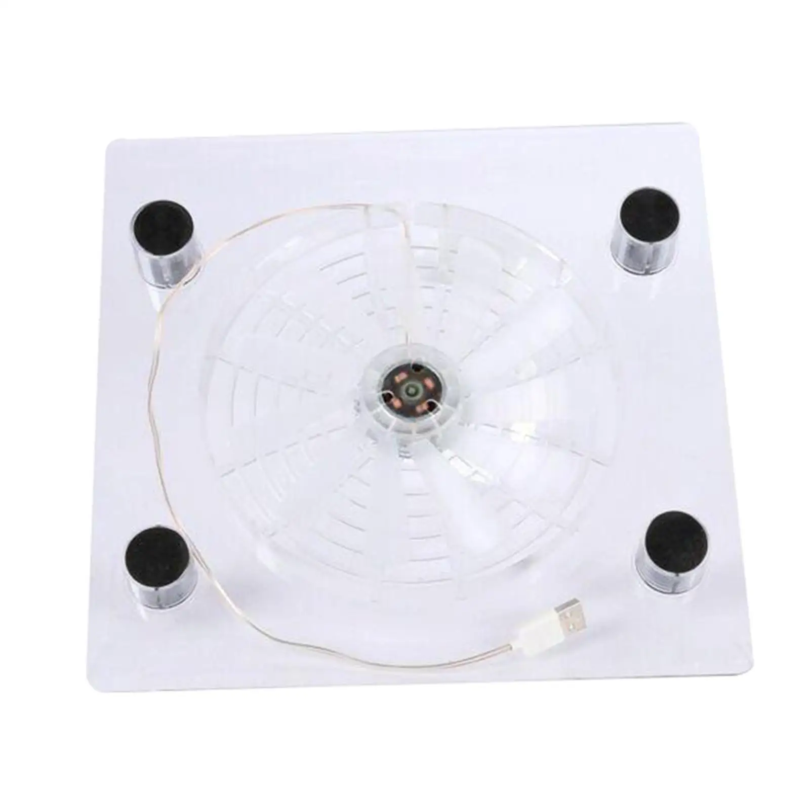 USB Laptop Cooling Pad Portable Fan Cooler Mat Cooling Heavy Notebook RGB LED Lights White