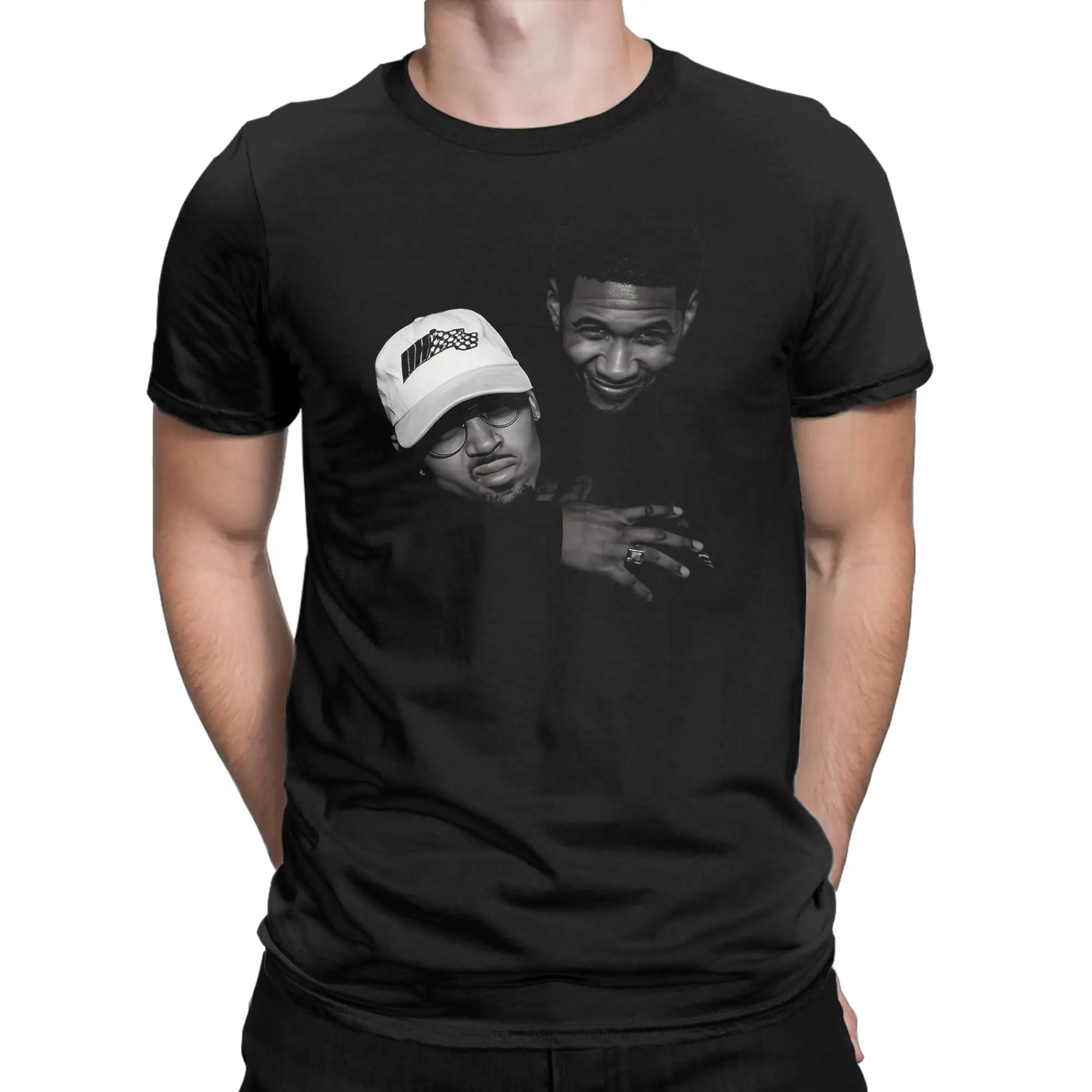 Graphic Printing Chris Brown Usher R&B Tour 2026 T Shirt For Unisex  Cotton T-shirts Short Sleeve Tops