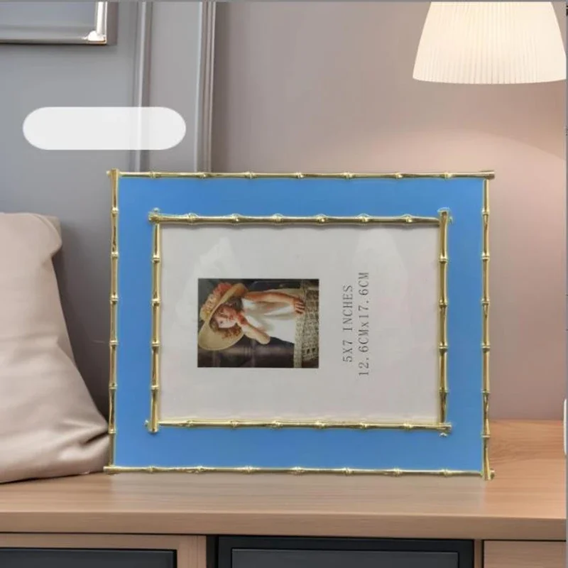 New 7inches gp;d b;ie Metal Picture Frames Digital photo frame aesthetic decoration accessories for home decor