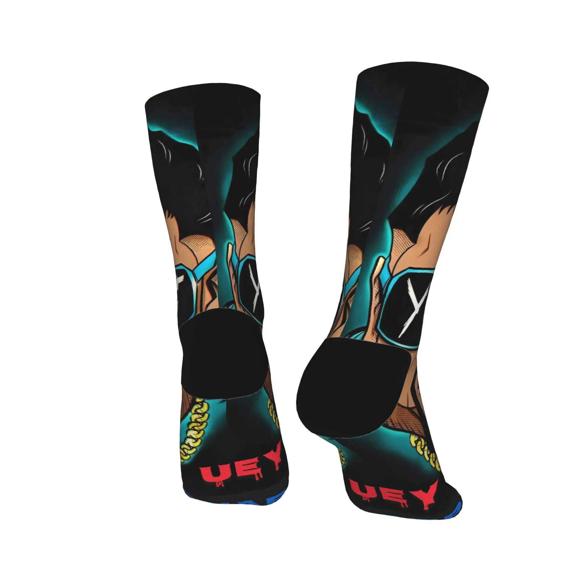 JEY YEET USO レスリングソックス プリントストッキング 滑り止め ユニセックス メンズソックス 快適な秋面白いランニングスポーツソックス