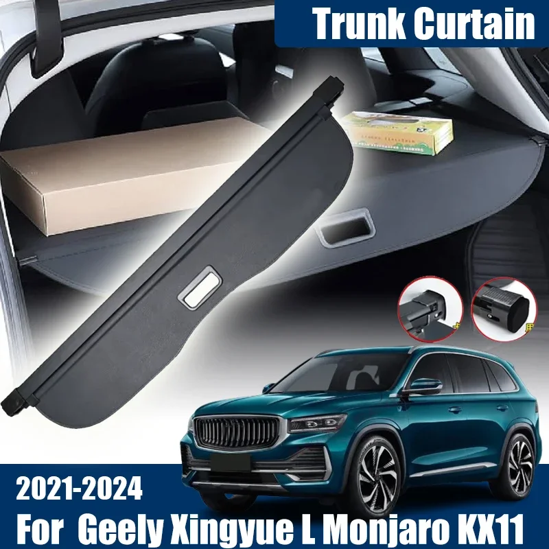 Car Trunk Cargo Cover For Geely Xingyue L Monjaro 2021 2024 2023 2022 Luggage Storage Partition Privacy Curtain Car Accessories