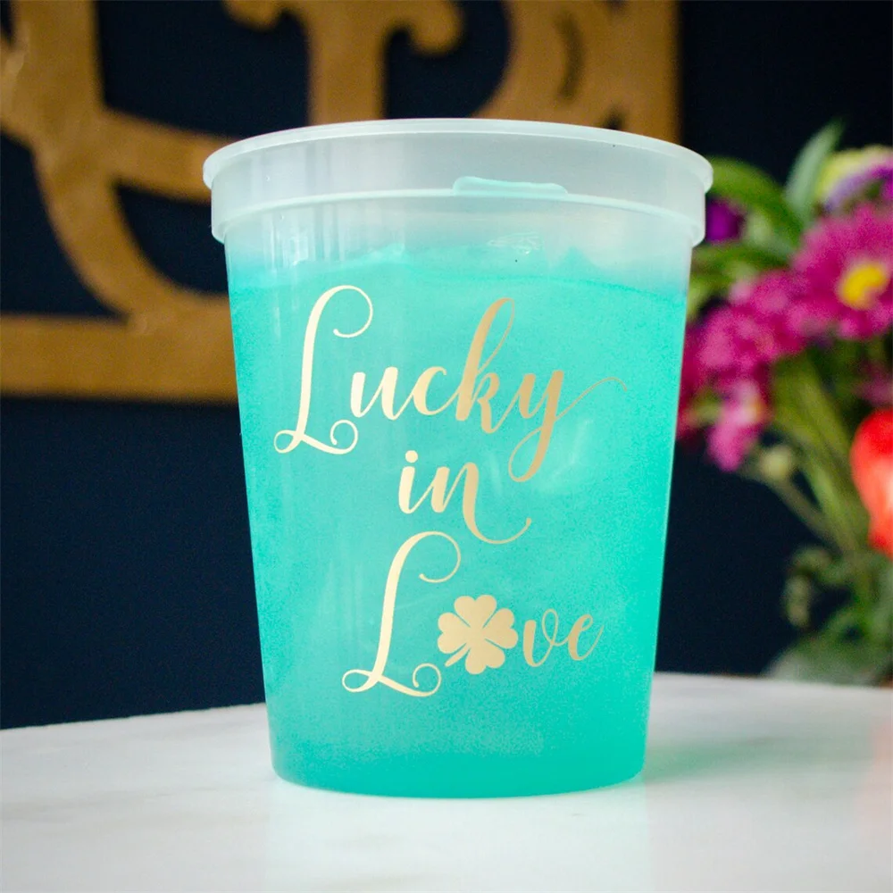 Custom Monstera Leaf Color Changing Plastic Stadium Cups, Personalized Wedding Color Change Cups, Tropical Plastic Cup, Destinat