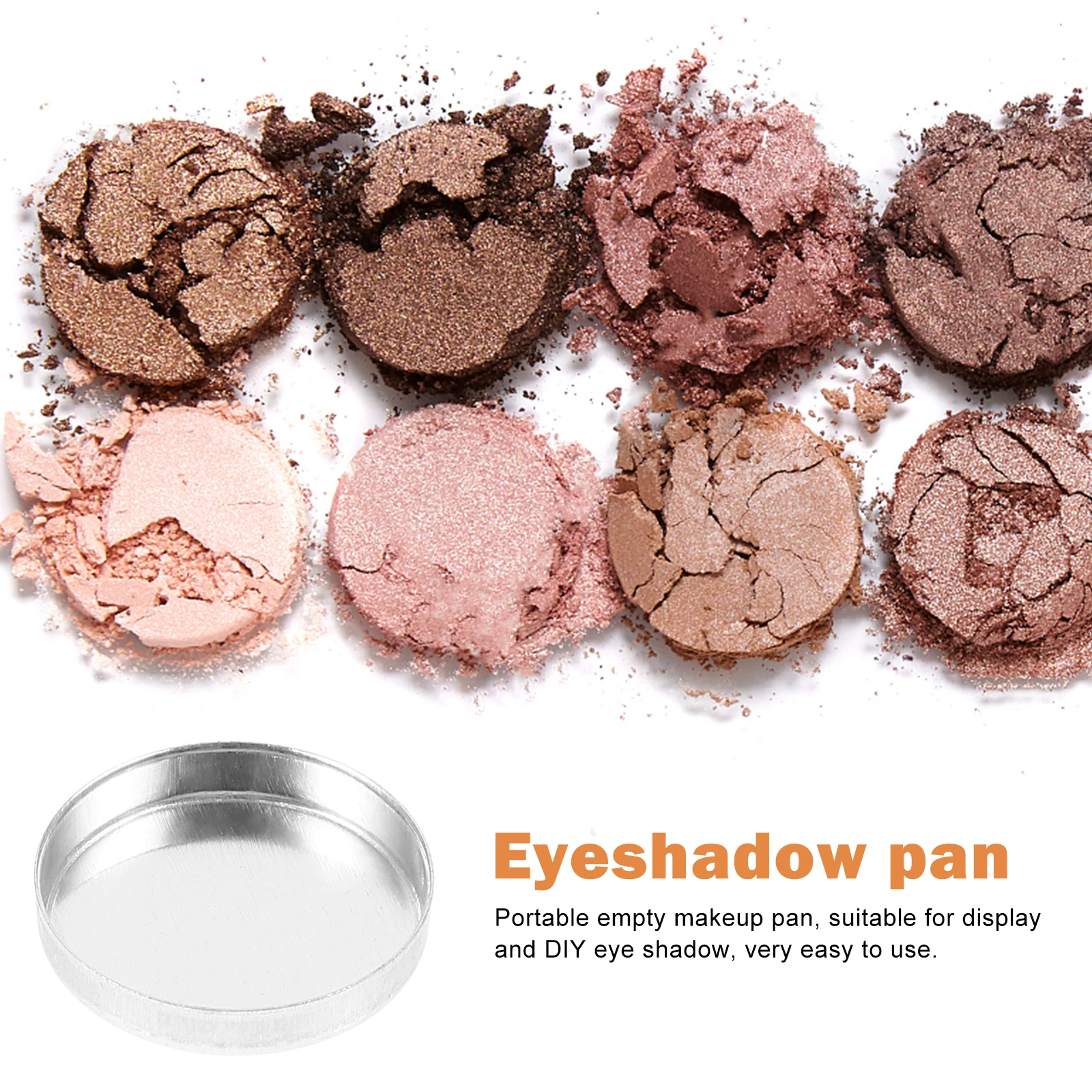 

10pcs Empty Eyeshadow Pans Reusable Aluminum Makeup Tray Travel Size Small Powder Container Diy Plate For Women