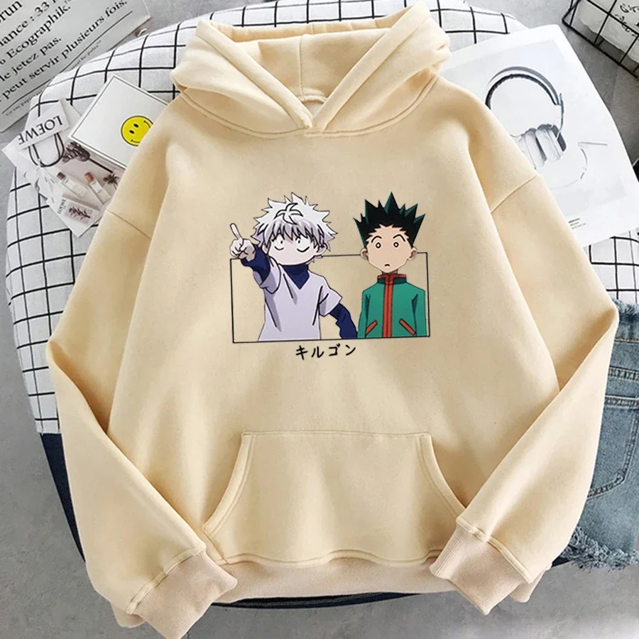 HxH-Unisex Hunter X Hunter Gon Impresso Moletom Com Capuz Streetwear Unisex Japão Anime Hoodies Baka Killua Hoodies Plus Size