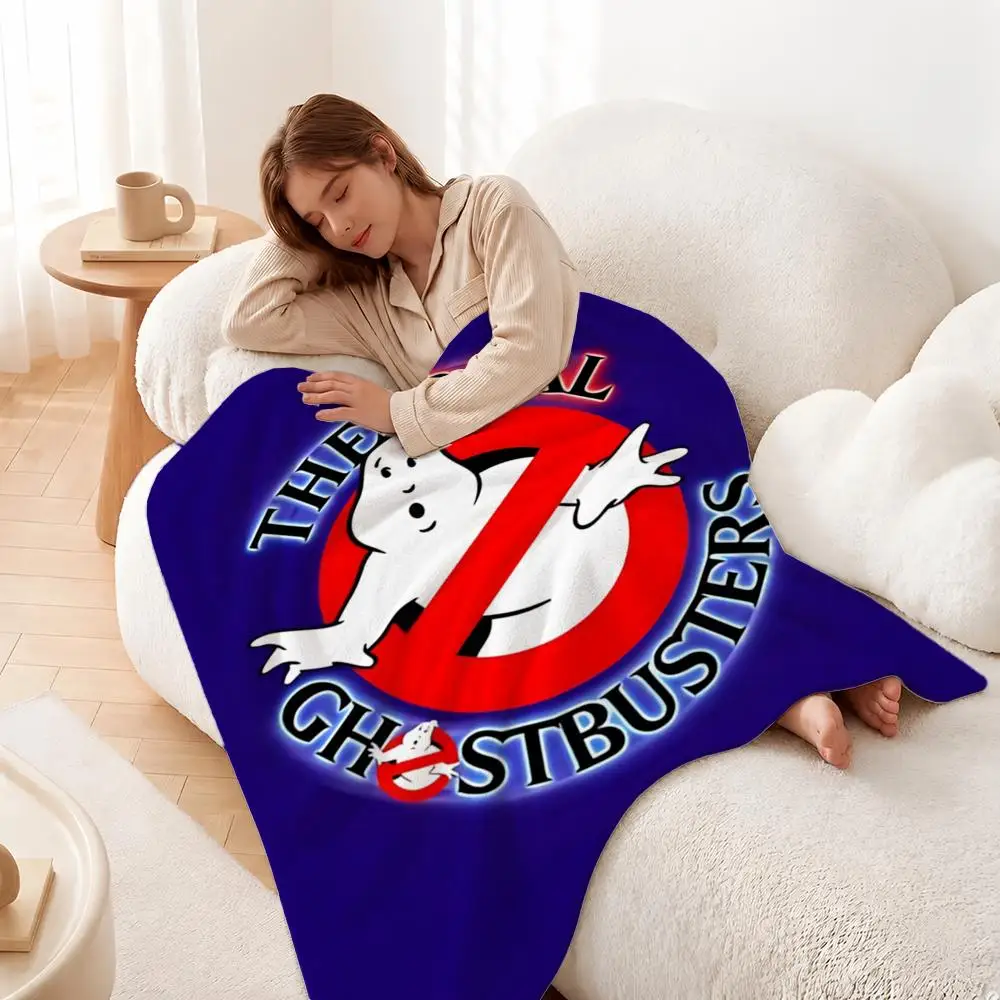Movie Ghostbusters Throw Plush Flannel Throw Blanket, Sofa Bed Travel Picnic Home Textile Decor