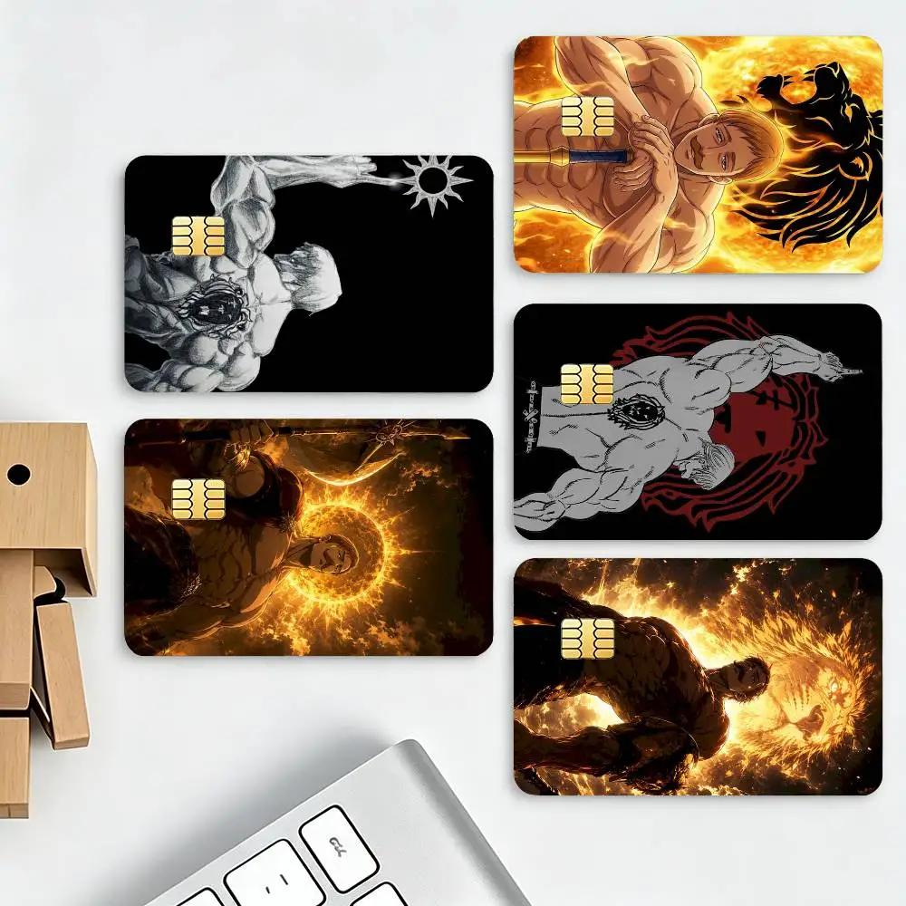 E-Escanor The Seven Deadly Sins HD Credit Card Stickers Game Card Decal Small Chip Waterproof Sticker Gift Decor