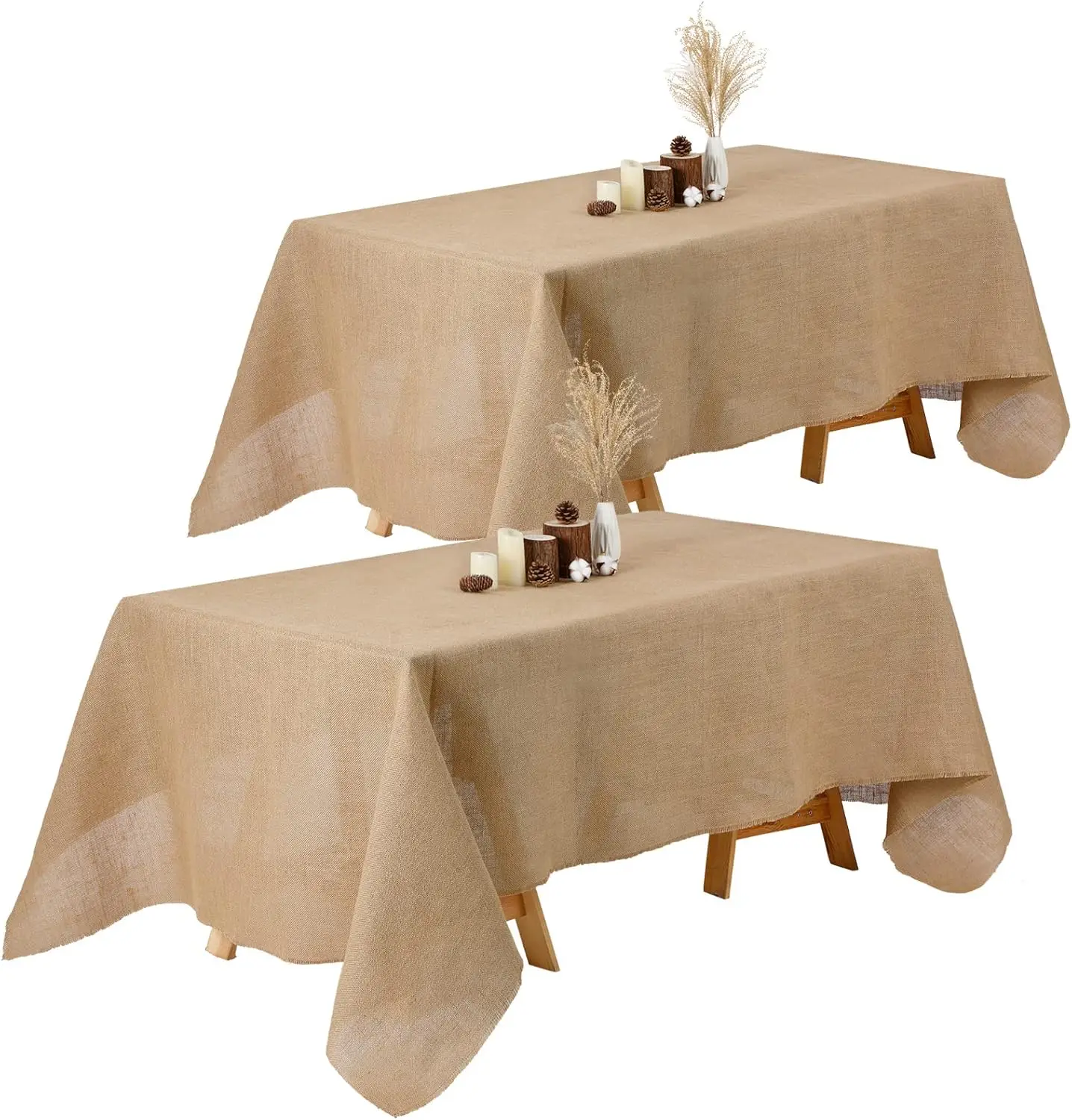 Natural Burlap Rectangle Tablecloth Farmhouse Burlap Tablecloth Rustic Brown Tablecloth Jute Taupe Tablecloth Table