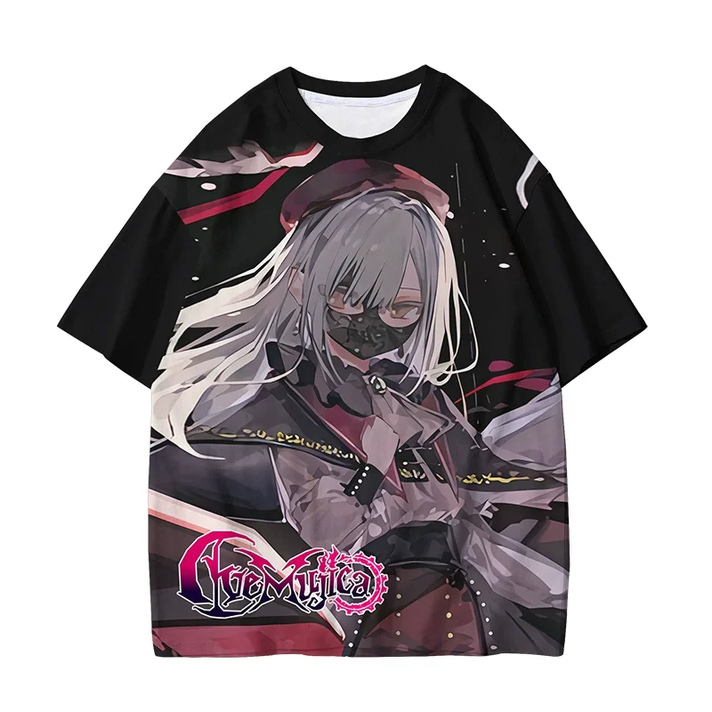 Camisetas populares de la banda BanG Dream Ave Mujica con estampado 3D de Nyamu Yūtenji para niños, camiseta de Anime para hombres y mujeres, Top de manga corta Harajuku