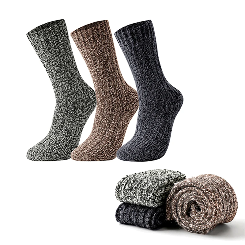 High Quality Merino Wool Socks For Men Super Thick Warm Casual Soft Women Against Cold Snow Winter Outdoor Male Middle Tube Sock