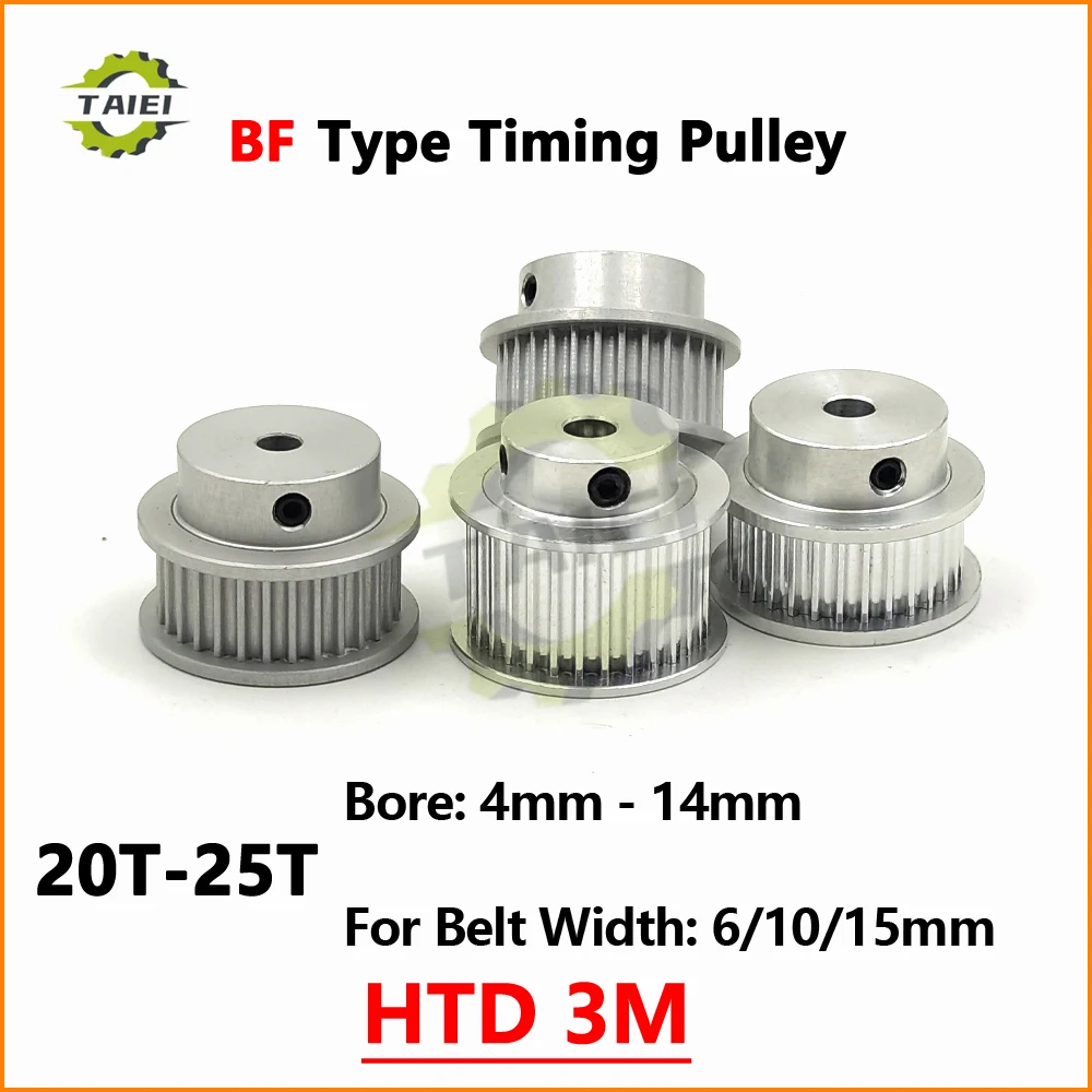 

HTD 3M Synchronous Pulley 20 22 24 25 Teeth Keyway Bore 4/5/6/6.35/7/8/10/12/12.7/14mm For Belt Width 6/10/15mm 3M Timing Wheel