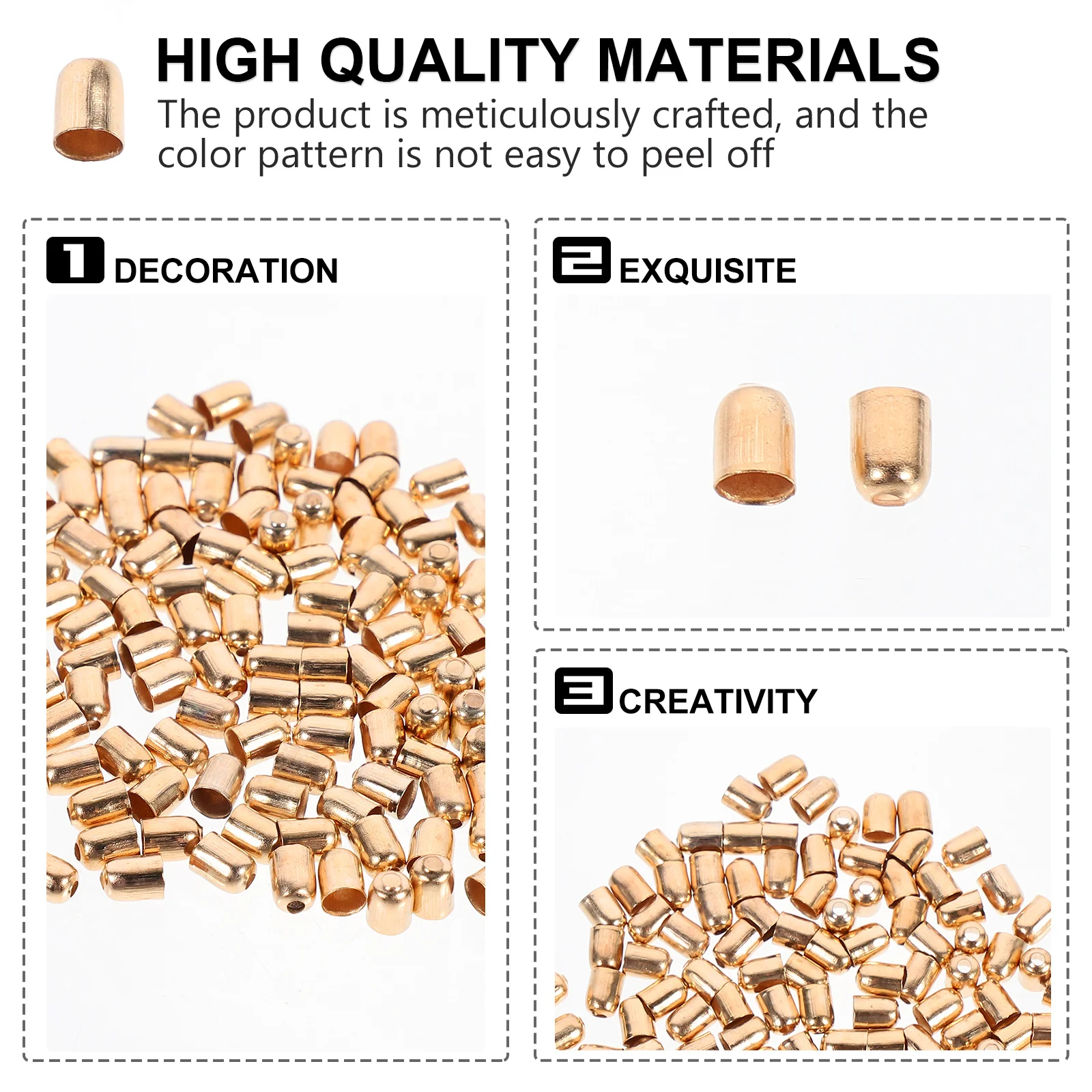 

250Pcs Earring End Caps Jewelry Findings Tassel Tip Cord End Bead Craft Supplies for DIY Necklace Key Ornament Decor