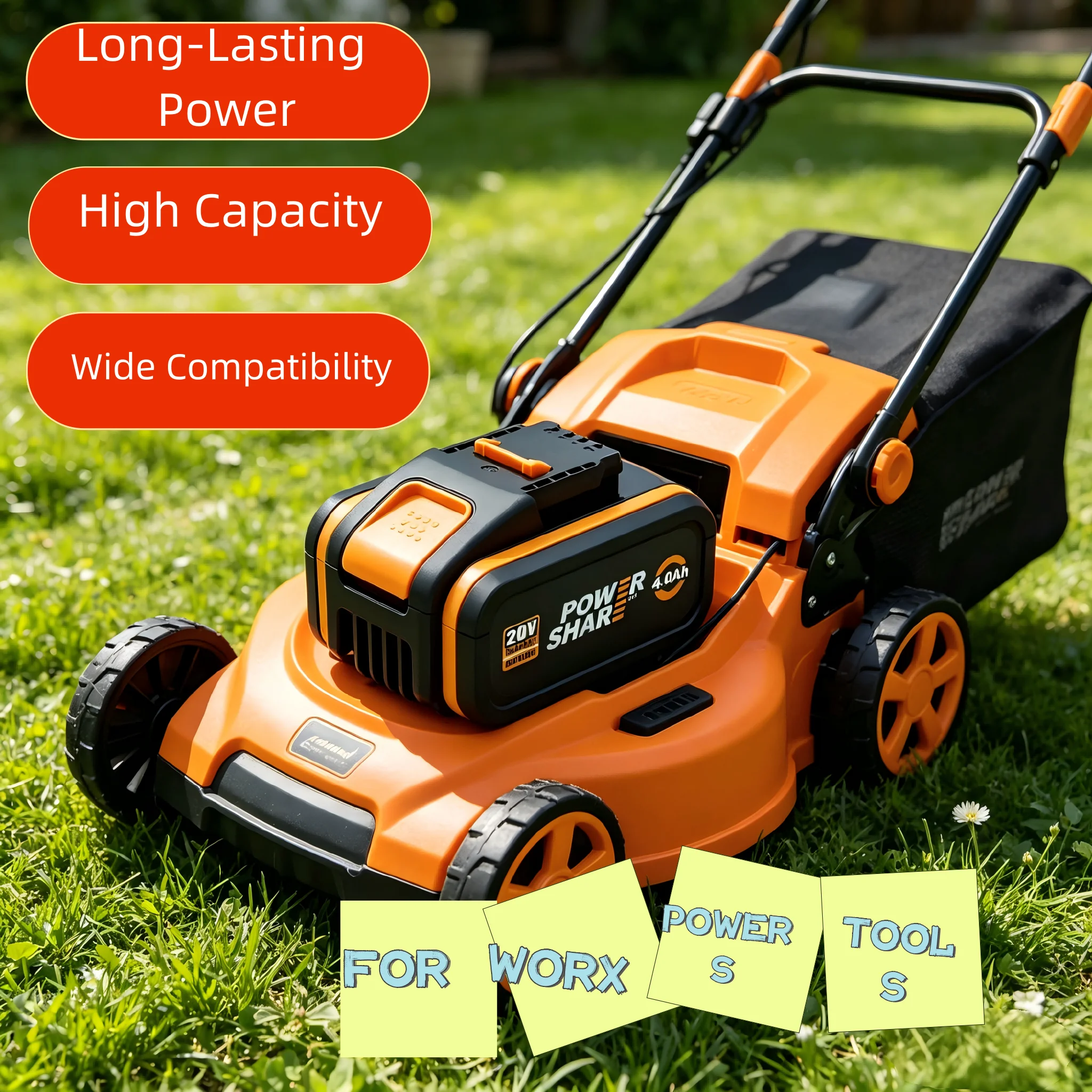 

20V 4.0Ah/6.0Ah/8.0Ah Replacement Battery For Worx WA3511 WA3512 Durable Li-ion Battery Pack Electric Drill Wrench Power Tools