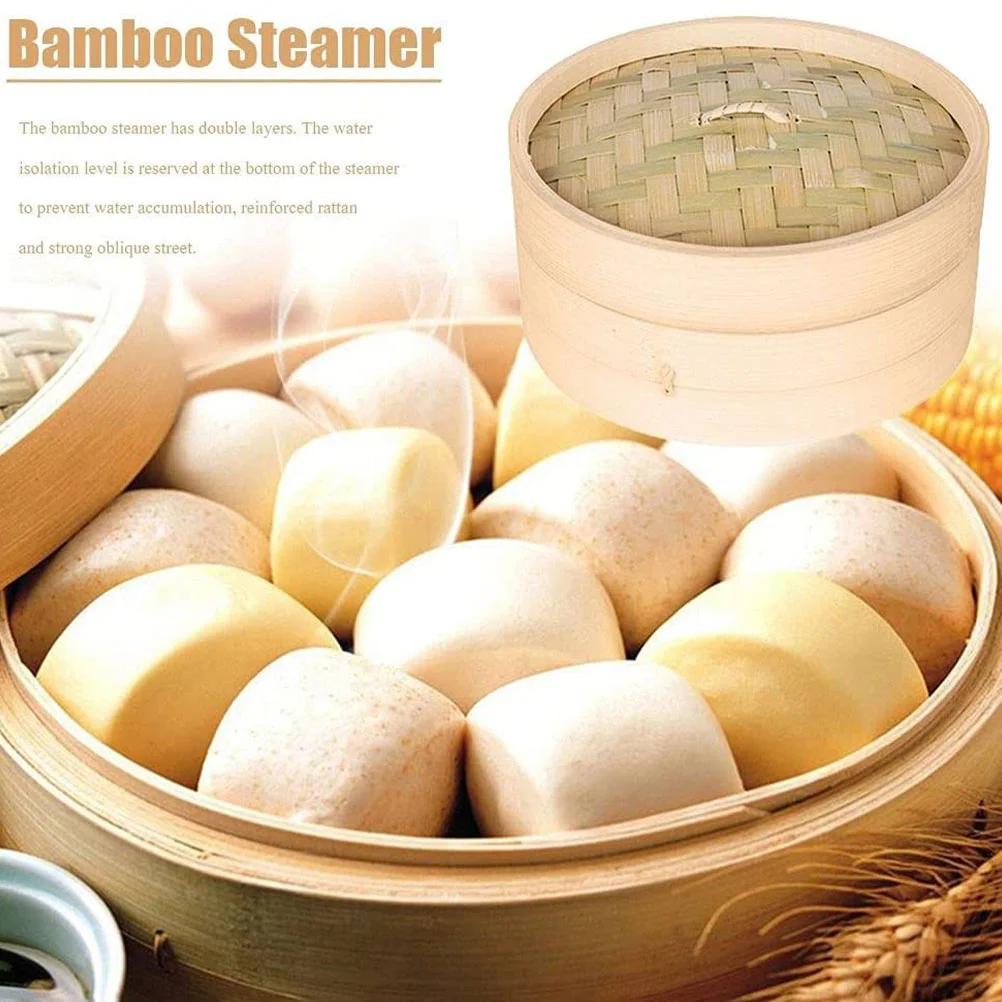 Bamboo Steamer 18x18cm Fish Rice Vegetable Snack Basket Set Kitchen Cooking Tools Cage Or Cage Cover Cooking Cookware Cooking