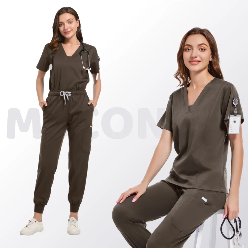 Letnie medyczne ubrania robocze z krótkim rękawem, zestawy odzieży do salonów kosmetycznych, szpitali dla zwierząt, gabinetów dentystycznych, sal operacyjnych, uniformy dla lekarzy i pielęgniarek.
