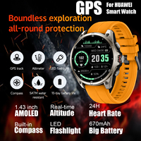 Timeowner GPS Smart Watch 1.43” HD AMOLED Display Built-in GPS Bluetooth Phone Calls Sports Smartwatch for Men Smart Accessory