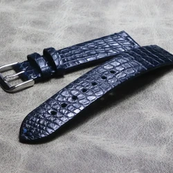 Crocodile skin Blue watchband genuine leather bracelet Wristband 18mm 19mm 20mm 21mm22mm Thin section Soft Watch Strap