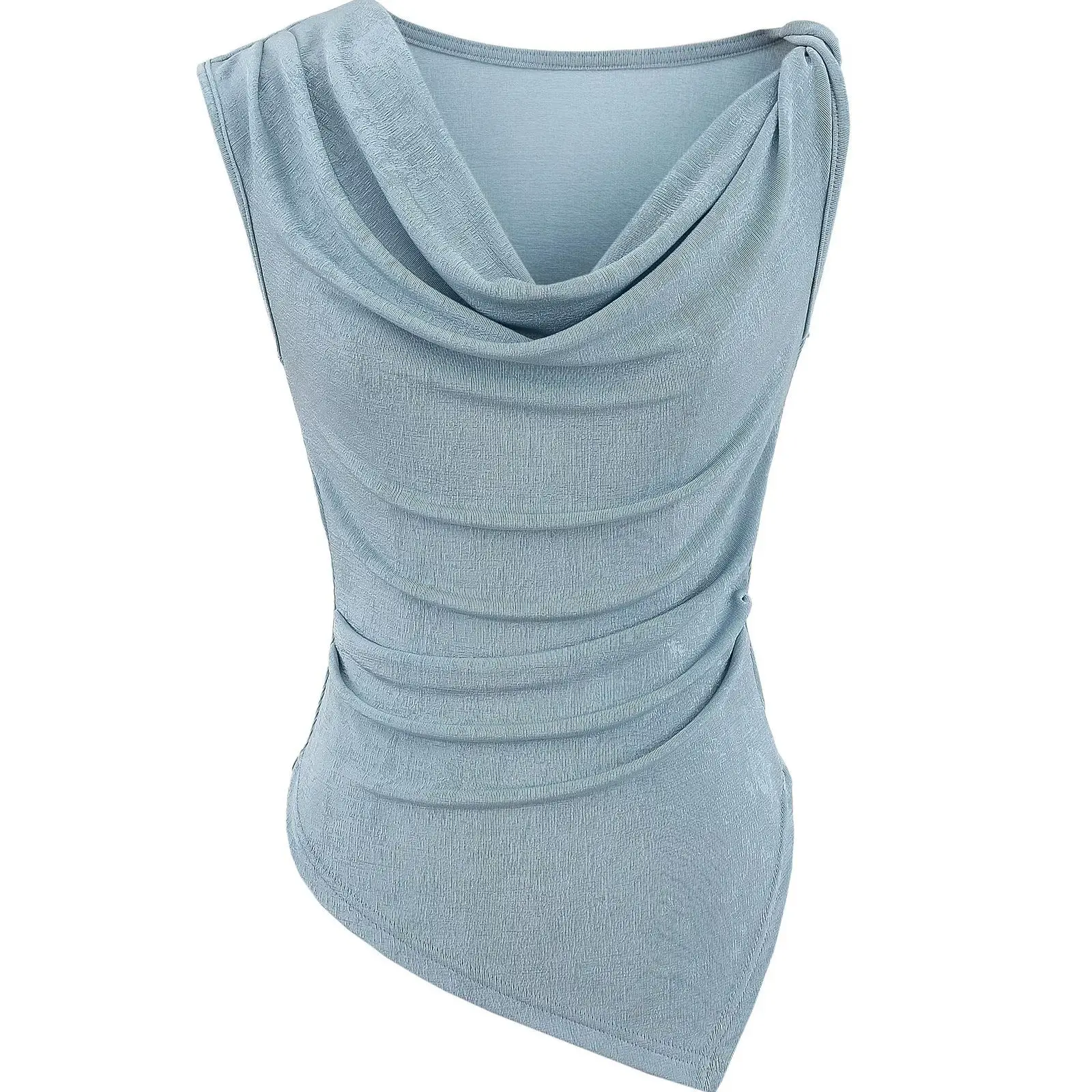 Street Sle Pure Desire เสื้อกล้ามเอวพับเซ็กซี่หรือเสื้อกล้ามสเวลผู้หญิงฤดูร้อนสลิมมิ่งอินเทรนด์เสื้อยืด