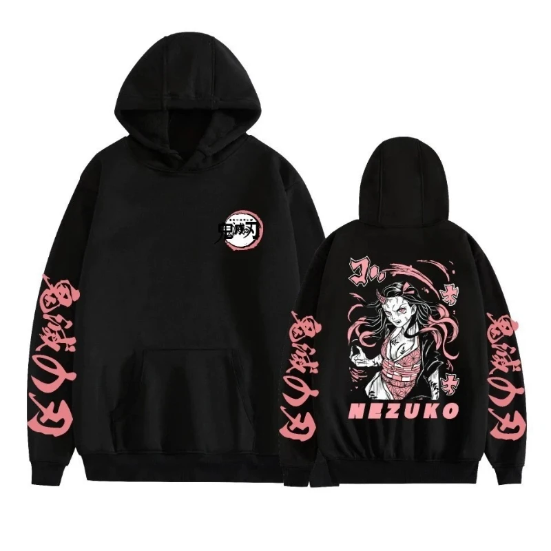 

Japanese Devil Killer Anime Comic Hooded Sweater Men's Autumn and Winter New Retro Fashion Men's and Women's Streetwear
