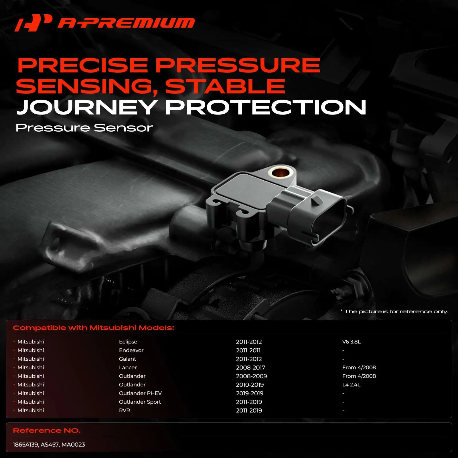 A-Premium Manifold MAP Pressure Sensor for Mitsubishi Outlander 2008-2019 Lancer 2008-2017 Eclipse Galant 2011-2012 Endeavor RVR